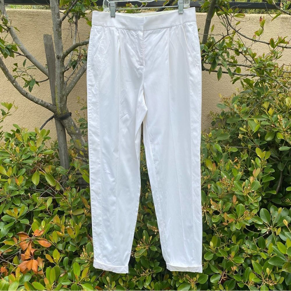Rebecca Taylor White Minimalist Straight Leg Pants. Size 2. Excellent Condition.